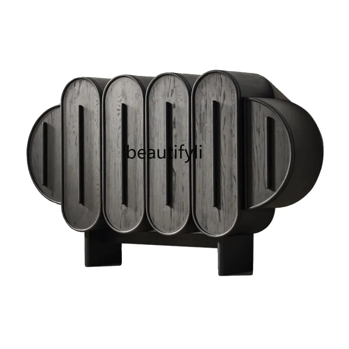 

xzItalian Retro Style Petal Dining Side Tea Cabinet Entrance Hallway Storage Cabinet Living Room Villa Curio Cabinet