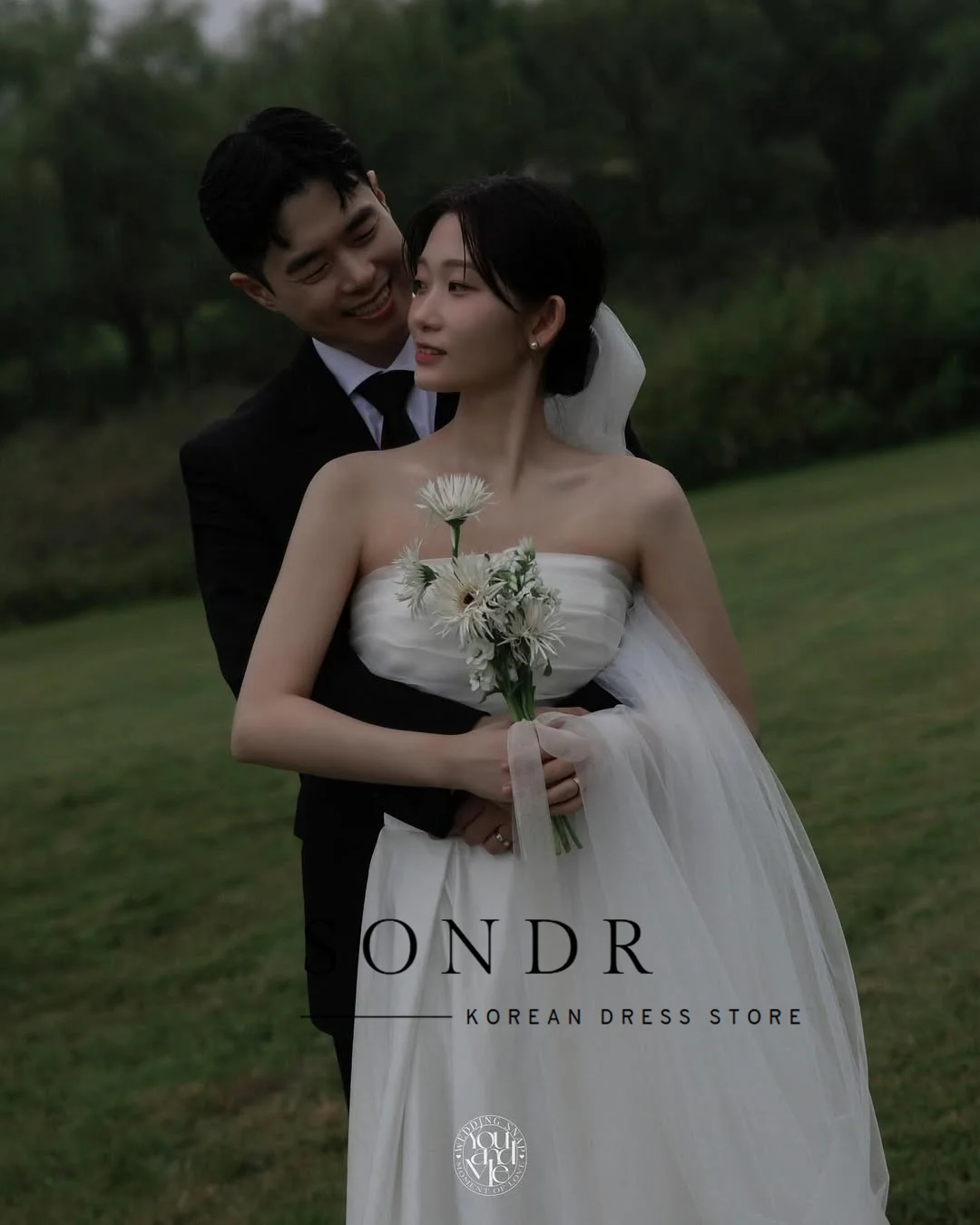 Sondr Новые корейские свадебные платья Фотосессия Индивидуальное свадебное платье без рукавов Простые элегантные самосвадебные платья для невесты