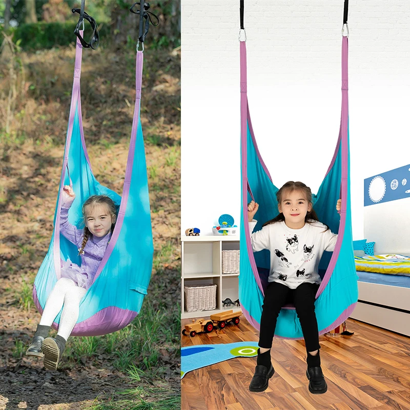 New Design Cartoon Zoo Pattern Outdoor Children Hammock Furniture Swing Chair Indoor Hanging Seat Child Swing Seat