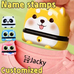 Customized children's name stamp,personalized waterproof stamp for clothing,Men's and women's personalized ink pad stamps