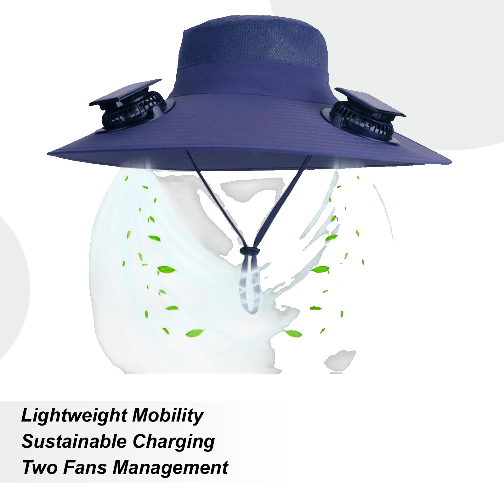 

Шляпа с вентиляторами Солнечной энергии USB Шляпа от солнца с вентиляторами на солнечной энергии Дышащие широкие поля Водонепроницаемые головные уборы с зарядкой через USB Анти-УФ для