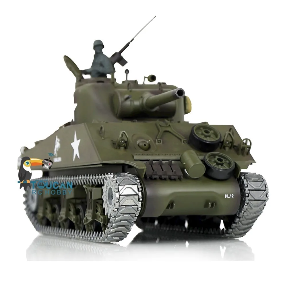 US Sale Henglong 1/16 FPV 7.0 M4A3 Sherman RTR RC Panzer 3898 360 °   Recoil für Revolverfassungen