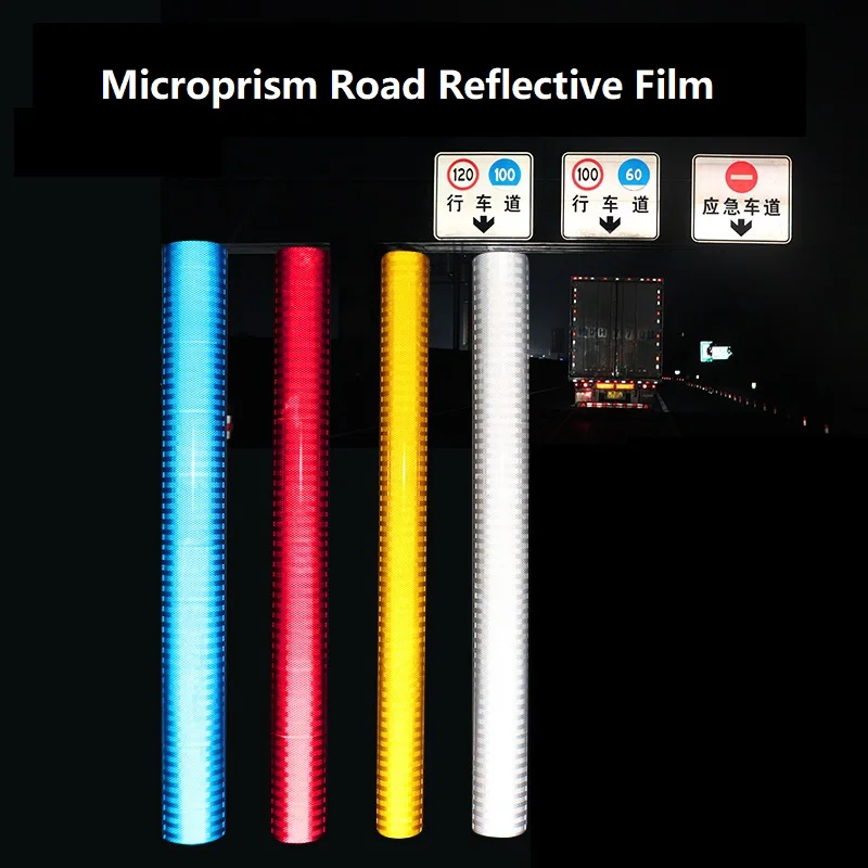 50cm EGP Microprism Engineering Reflective Sheeting PET Self-adhesive Road Traffic Sign Material Reflector Stickers Films