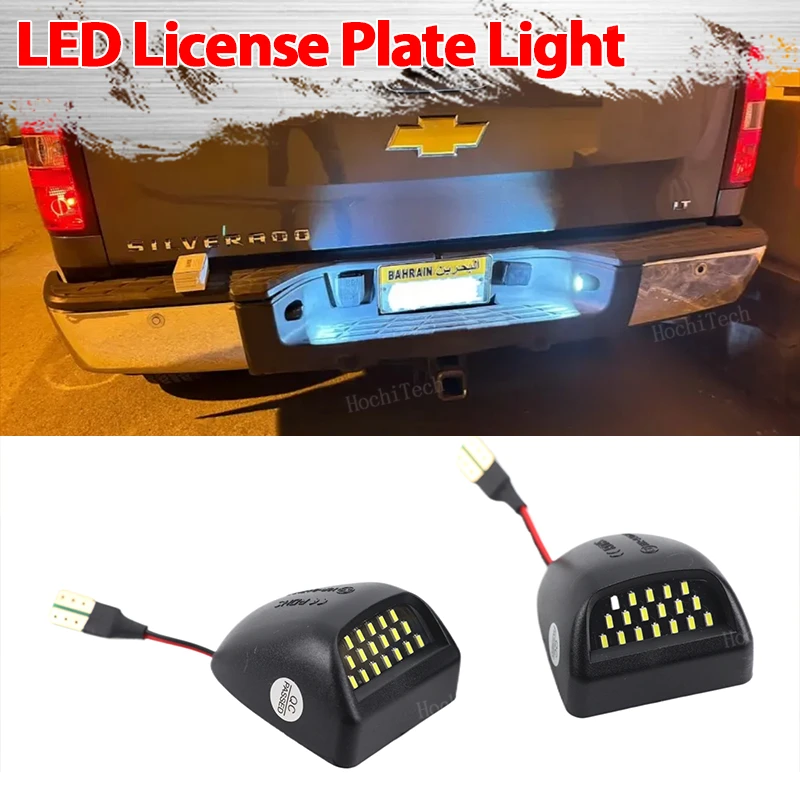 2PCS LED Car License Number Plate Light For Chevrolet Silverado 1500 2500 3500 Suburban Avalanche Tahoe GMC Sierra Yukon XL