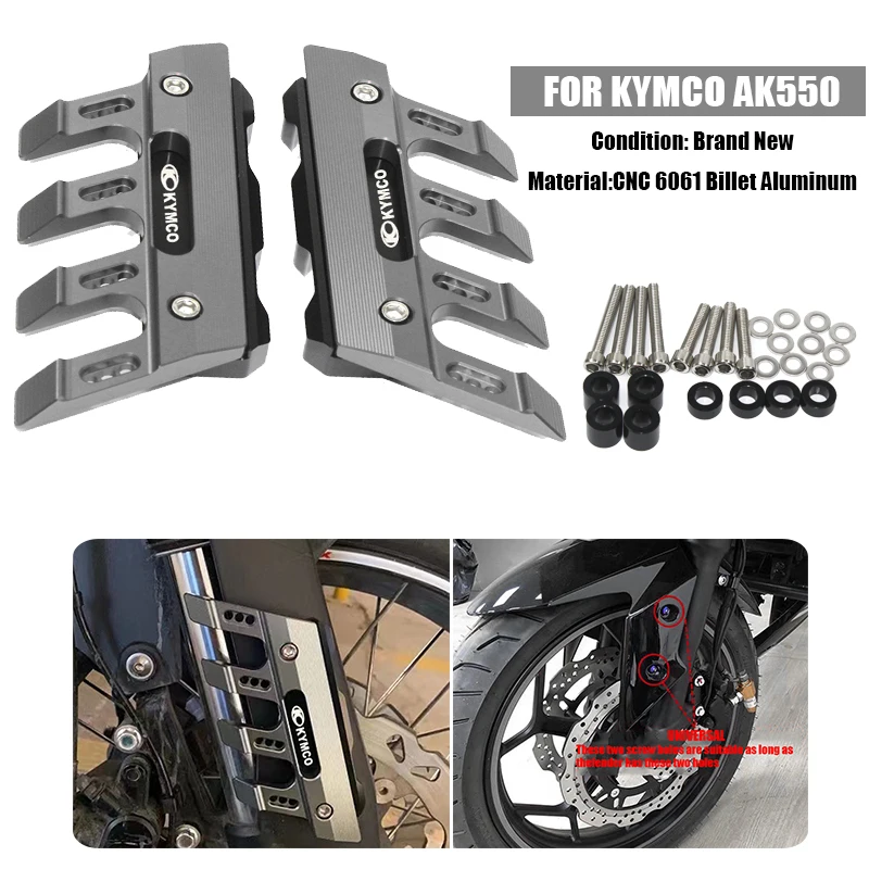 For KYMCO AK550 K-XCT 125 125i 300 300i XCITING 250/300/400/400S/500 Motorcycle Front Fender Slider Protection Guard