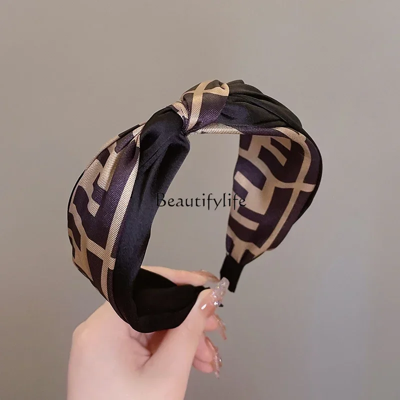 

French Style High Sense Headband Female Outdoor All-Matching Elegant Hair Pin Headband Fashion Vintage Headwear