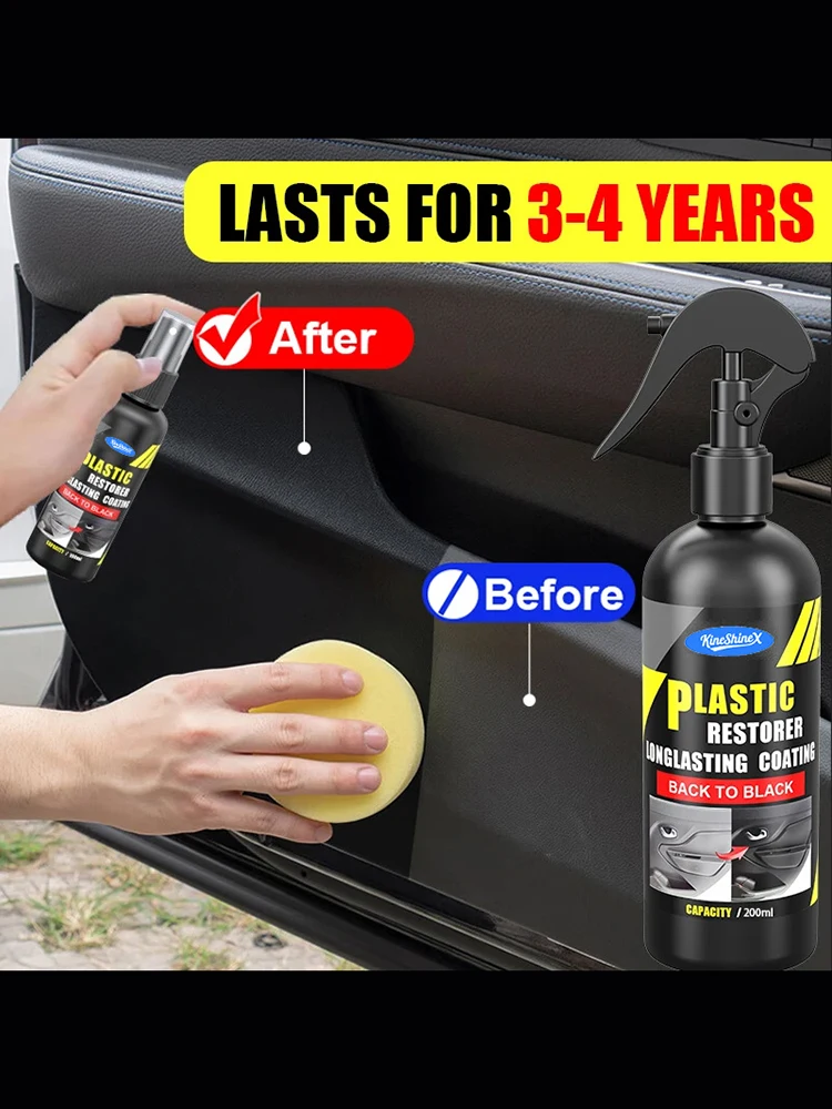 

Car Plastic Restorer Coating Agent Auto Plastic Rubber Exterior Repair Clean Refresh Restoration Agent Black Shine Seal Brighte