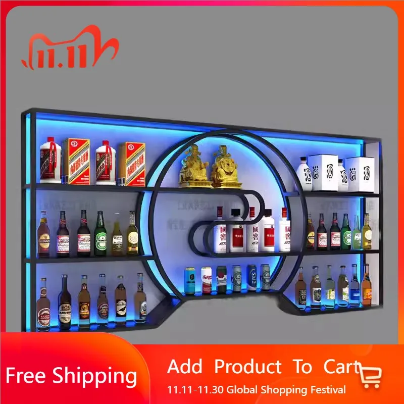 

Restaurant Wall Bar Cabinet Wine Rack Buffet Shop Kitchen Rustic Bar Cabinet Wine Rack Bartender Drinks Szafka Club Furniture