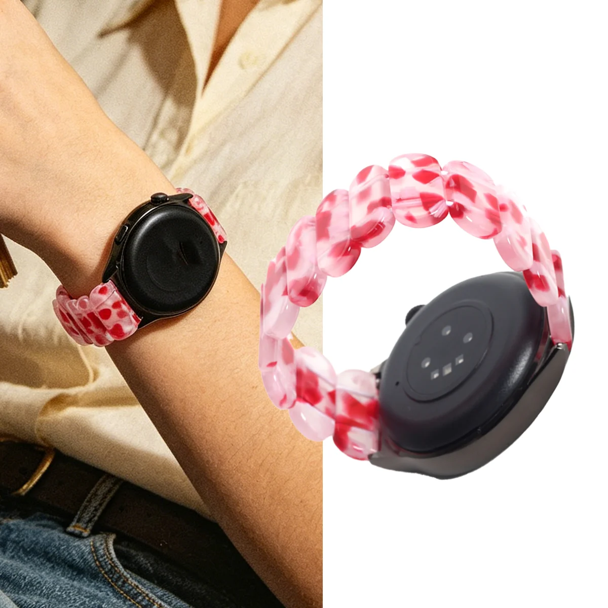    Bracelet de montre de sport en résine perlée, 20/22mm, pour Huami AMAZFIT BIP 6 5 UNITY, GTR 4/3/3 Pro 2e GTS 4 mini 3 BALANCE