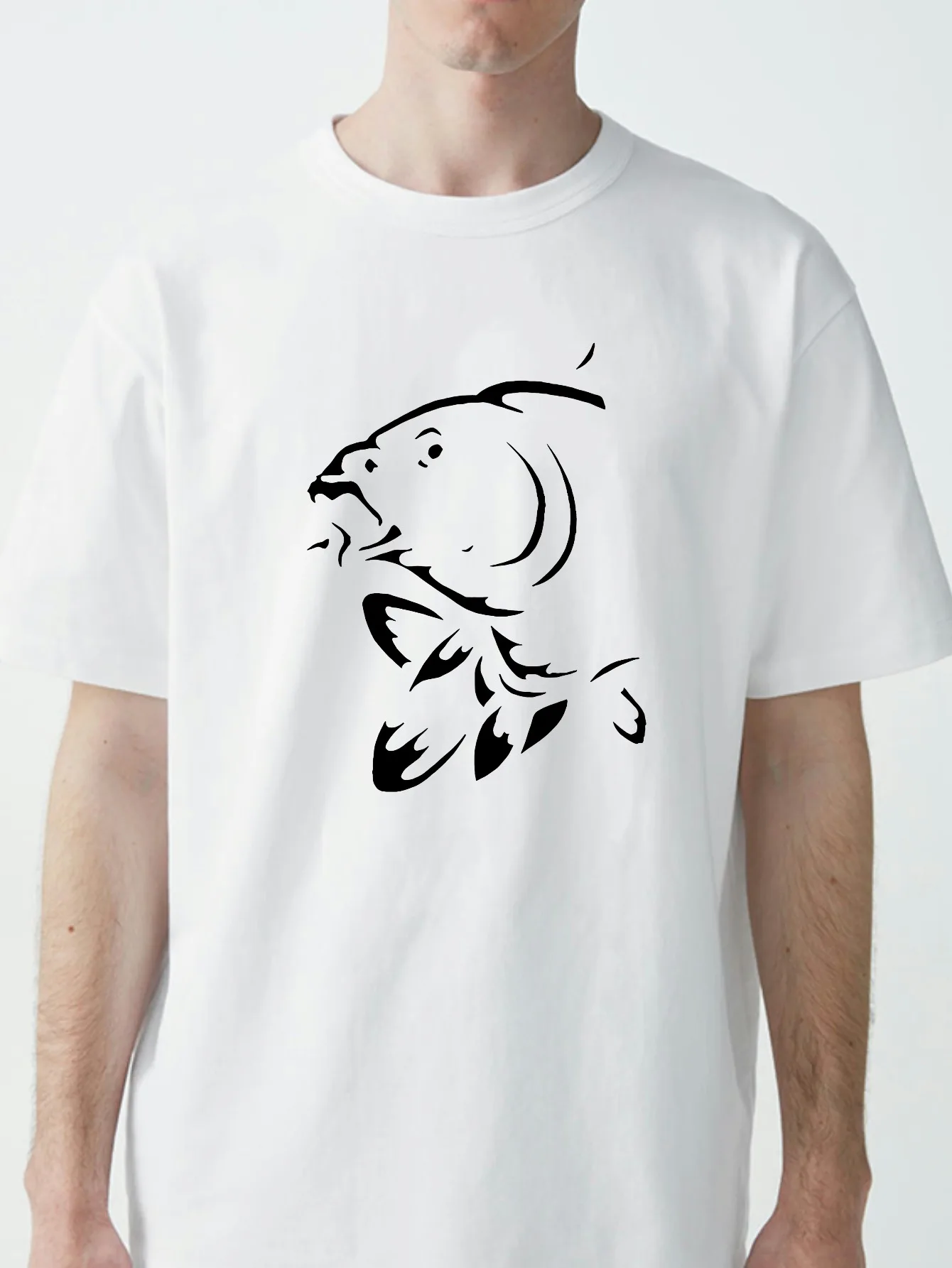 

Funny Fishinger Carp Fish Fisherman Sporter T Shirts Men Summer Fashion Harajuku Short Sleeve O Neck Streetwear T-shirts