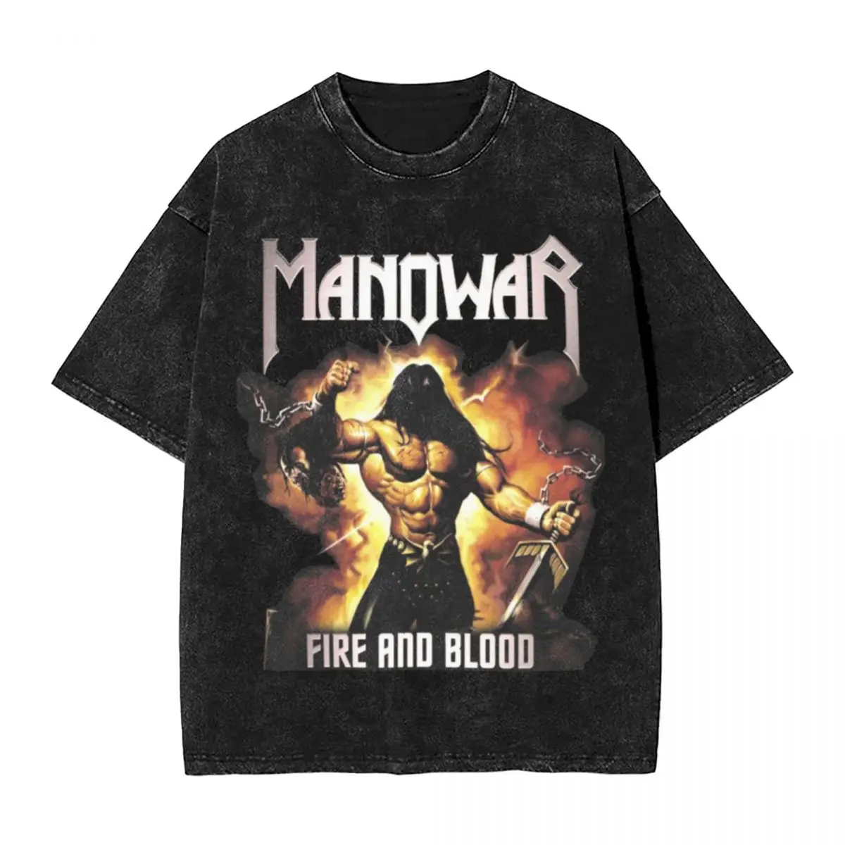 Men's Manowars Band T-Shirts Tops Summer Y2K Basic Short Sleeve T Shirt Round Neck Hipster Casual Tee Shirt Cheap