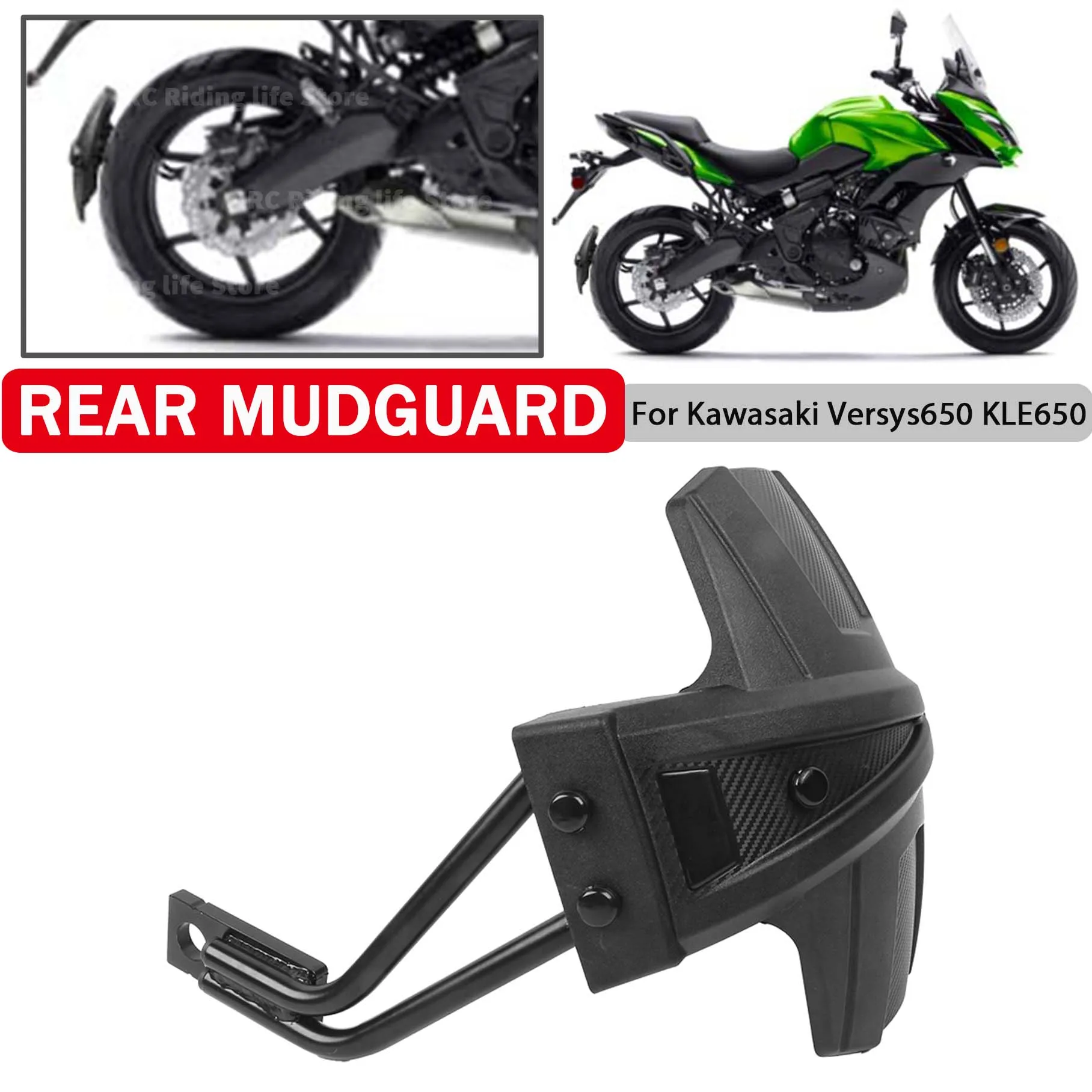

Motorcycle Rear Mudguard Fender Sand Shield For Kawasaki Versys 650 KLE Versys650 KLE650 2015-2024 Wheel Hugger Mud Splash Guard
