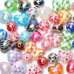 10pcs 16mm Mixed Colorful Acrylic Beads Spacer Bowknot Stripe Loose Beads Fashion Jewelry Making DIY Bracelet Necklace Accessory