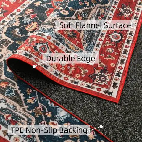 Vintage bohemisk matta för vardagsrum, retro bohemisk matta sovrum inomhustryck matta stor matta köksmatta 12 best sales boho matta - №9