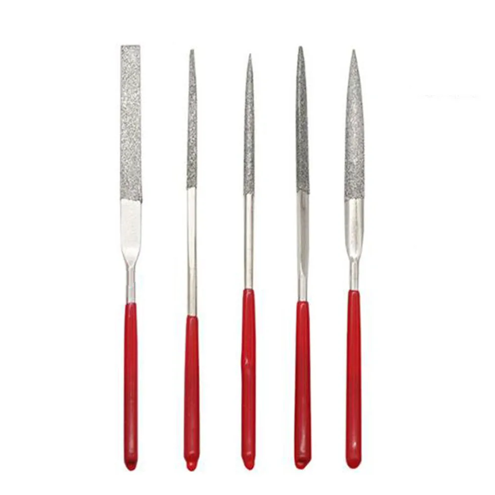 Grinding Tools Diamond Needle File Rubberized Handle Wood Carving Tool For Manual DIY For Metal Marble Hand Tools