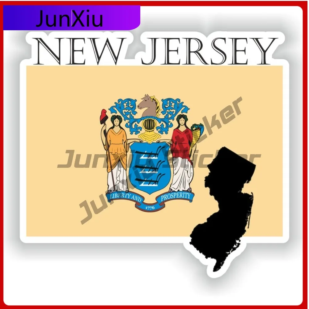 

New Jersey Cute Laptop Waterproof Sticker Decoration Accessory Motorcycle Cute UV Boat Decal Proof Popular Fade Project Unique