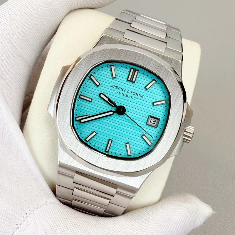 

2025 высококачественные брендовые мужские часы, механические часы, японские часы Miyota 8215, Movt, синие, классические часы из нержавеющей стали 5711, водонепроницаемые