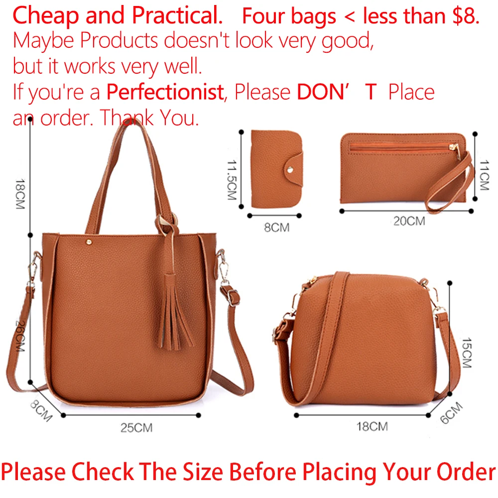 Woman Bag 2023 New Fashion Four-Piece Shoulder Bag Set Messenger Bag Wallet Handbag Bolsa Feminina Luxury Girls Messenger Bag