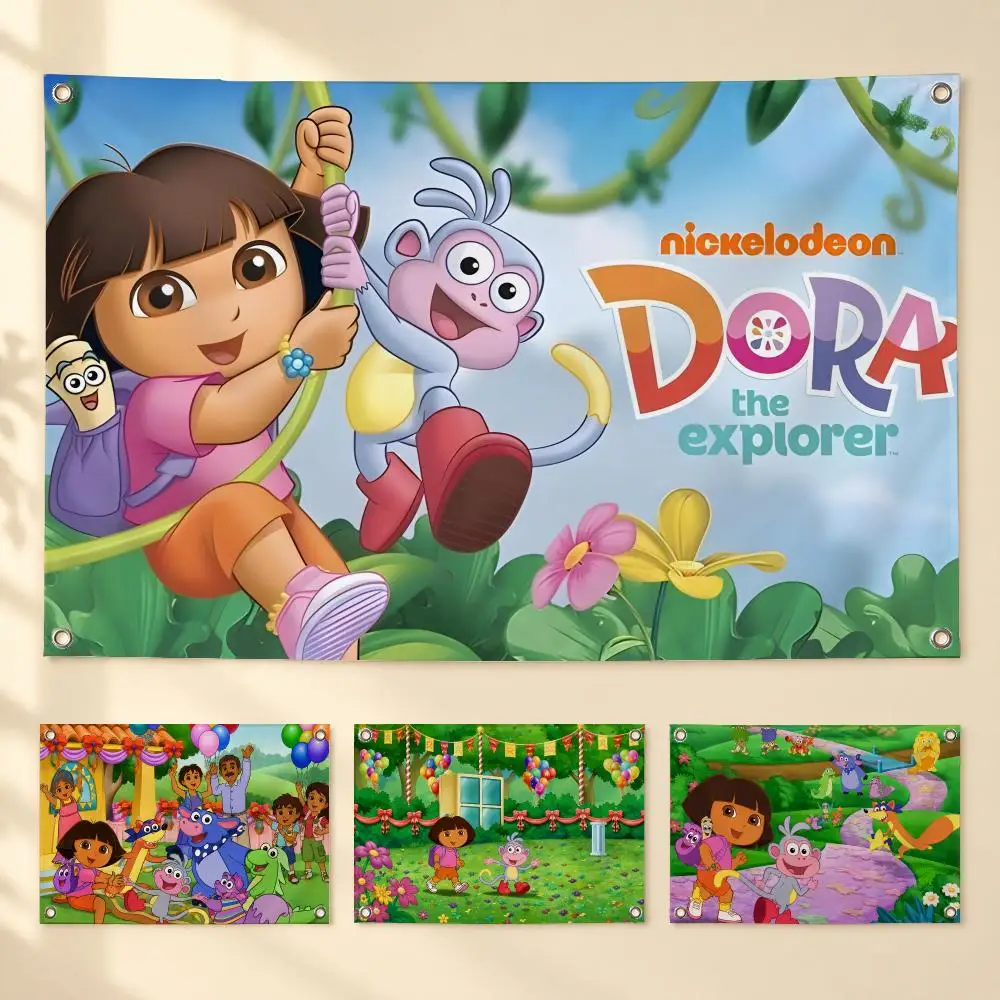 D-Dora the Cartoon E-Explor-er Flags For Garden Party Living Room Home Wall Flag Bedroom Outdoor Decor