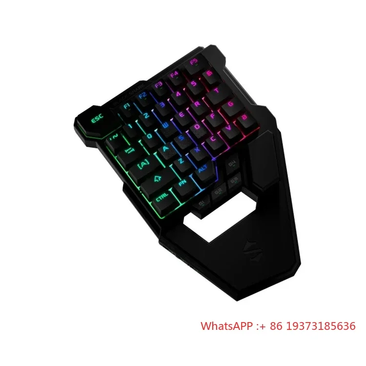 Original for xiaom Black Shark One-Handed Mechanical Gaming Keyboard LED Portable Mini Gaming Keypad Game Controller 99new