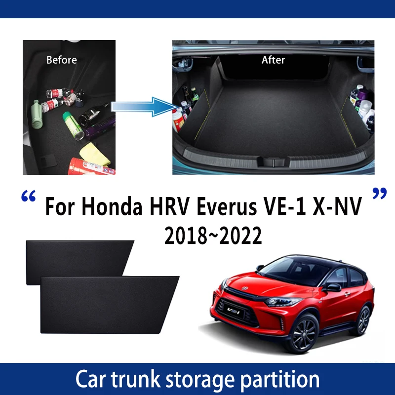 

For Honda HRV Everus VE-1 X-NV 2018~2022 Thickening Trunk Storage Partition Multifunction Storage Box Auto Interior Accessories