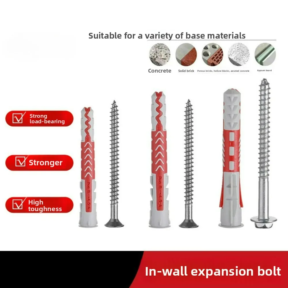 Dual-Color Expansion Screws – Wall Anchors for Hollow Bricks Foam Walls & Aerated Blocks | Home & Engineering Expansion Bolts