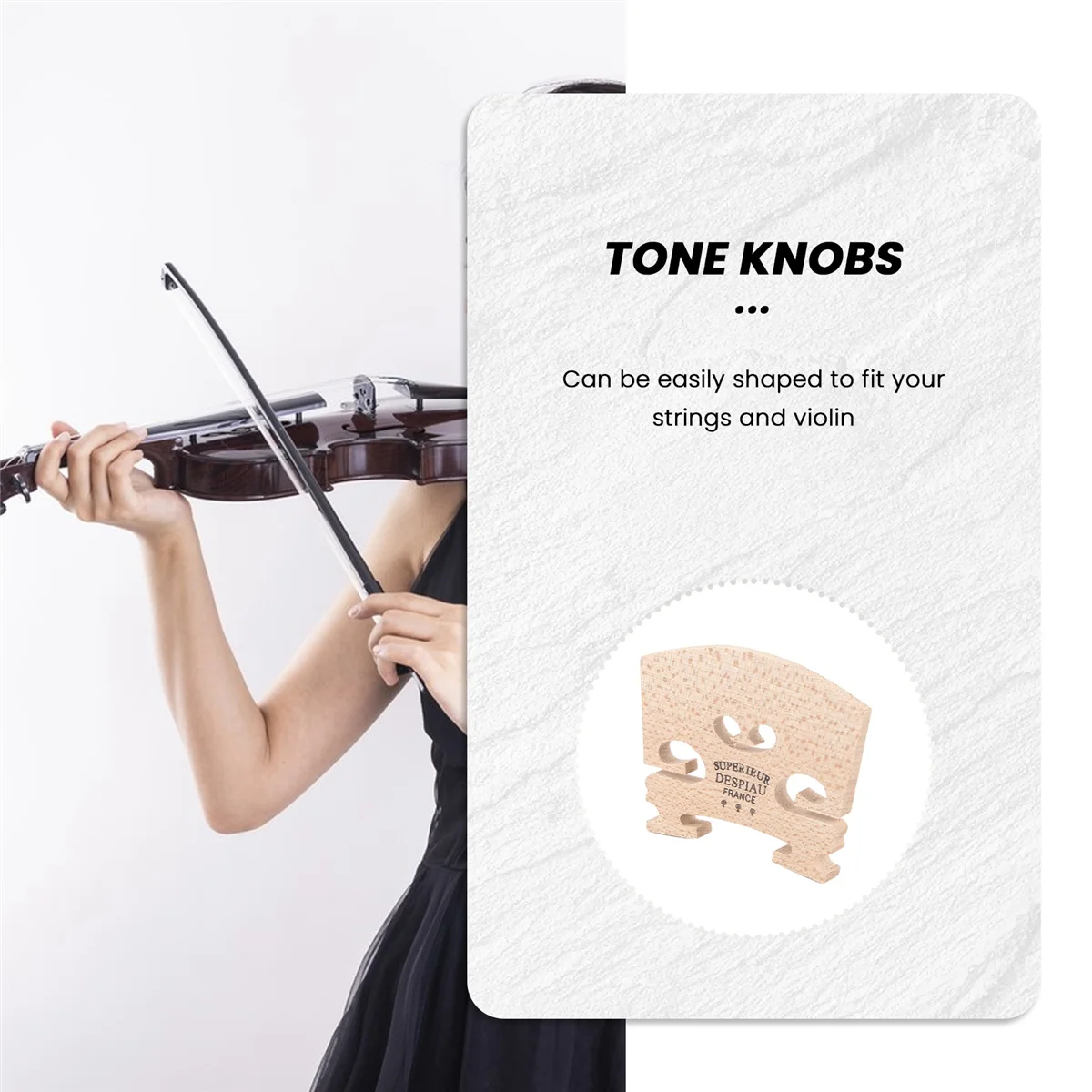 N21R Adjustable Violin Bridge Maple,4/4 Size Violin Fitted Bridge Parts For 4/4 Size Violin