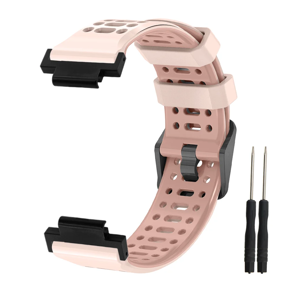 

Breathable Sport Band For Garmin Watch 235 Metal Buckle Quick Release Air Hole Waterproof Silicone Smart Watch Strap Men Women