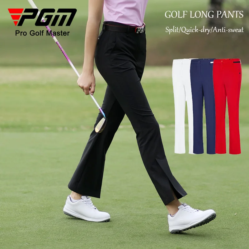 PGM Golf Sports Pants Women Spring Summer Anti-sweat Golf Trousers Ladies Split Flared Trousers Quick-drying Slim Sweatpants