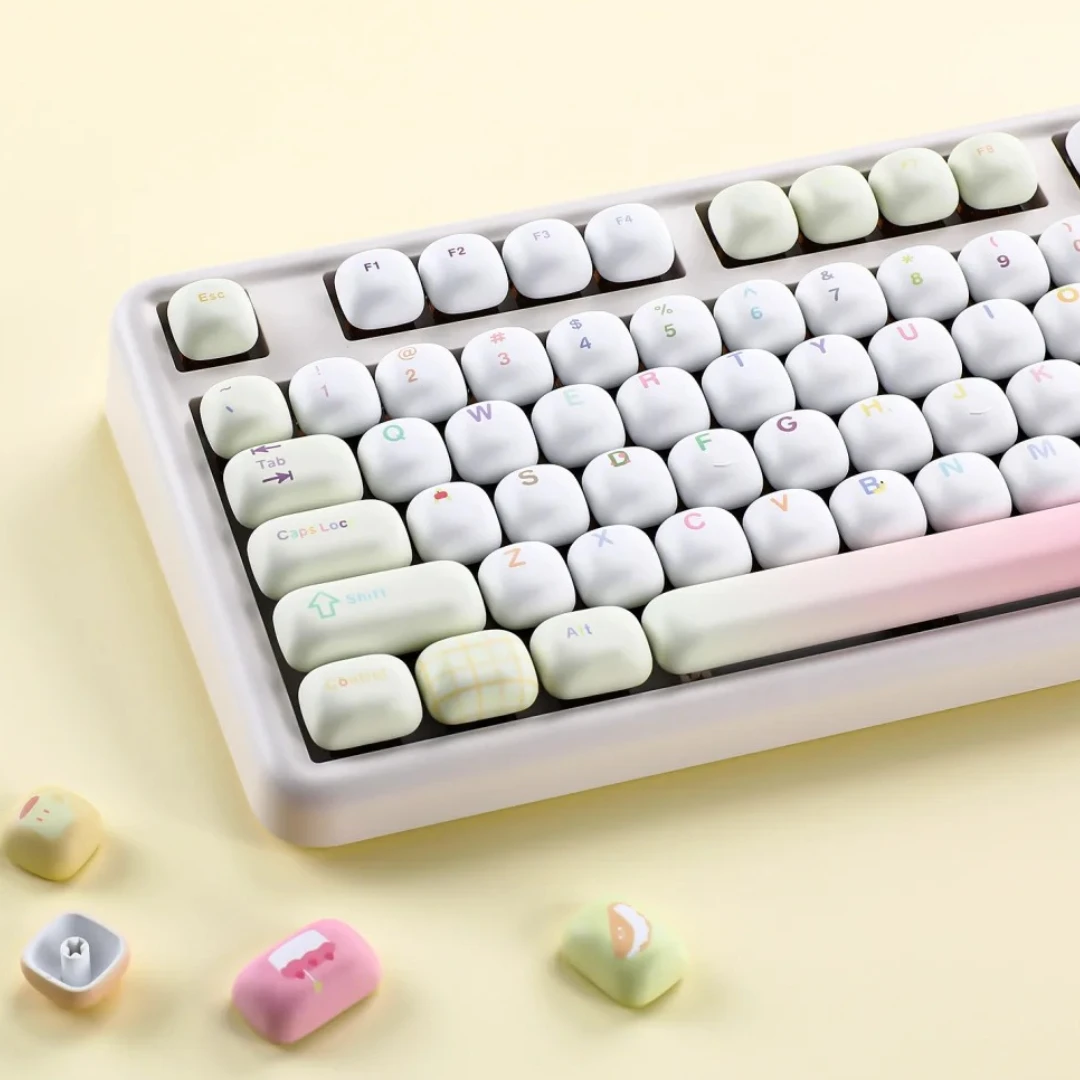 Gourmet Party Keycaps MOG Profile Thermal Sublimation PBT Mechanical Keyboard Key Caps 138 Keys Mushroom Shaped Cute Keycap