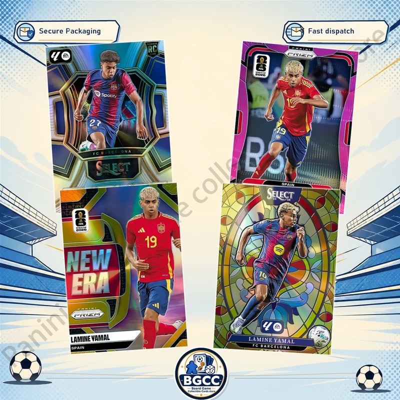 DIY Selbstgemachte Fußball-Sammelkarte, seltene Panini FIFA-WM-Karte mit Glaseinsatz, New Era-Einsatz, Sammlung Lamine Yamal Nasraoui Ebana