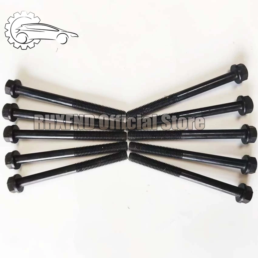 10pcs 1E 2E/2E-E/2E-L 3E / 3EE Cylinder head bolt nuts for Toyota Corolla/Starlet/Tercel 1295cc 1.3L Petrol 1990-99