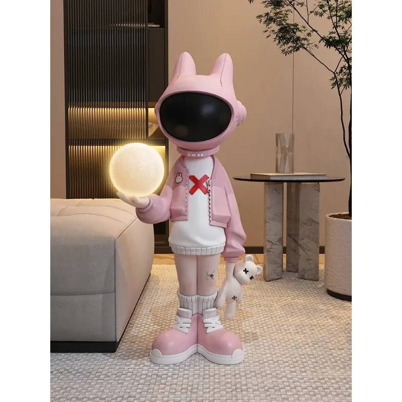 Decoration Home Astronaut Sculptures Figurines Living Room Decoration Large Sculptures Creative Home Accessories Floor Lamp