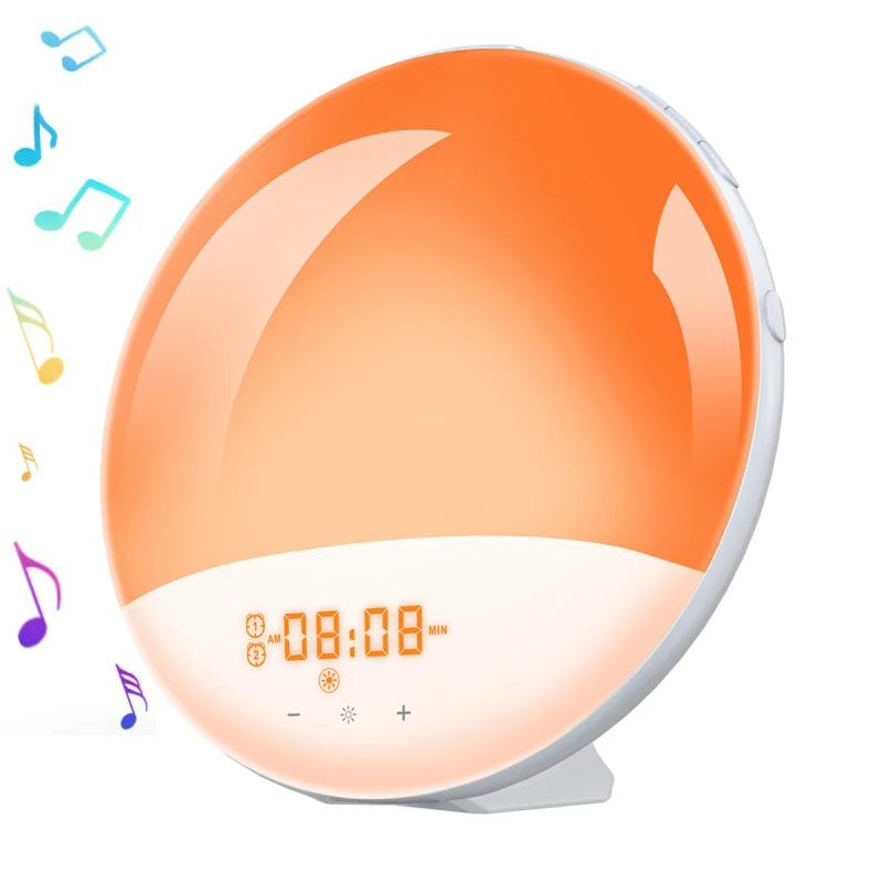 Smart Touch-Control Color-Changing Light Alarm Clock Simulated sunrise and sunset wake-up bedside lamp ledNight Light