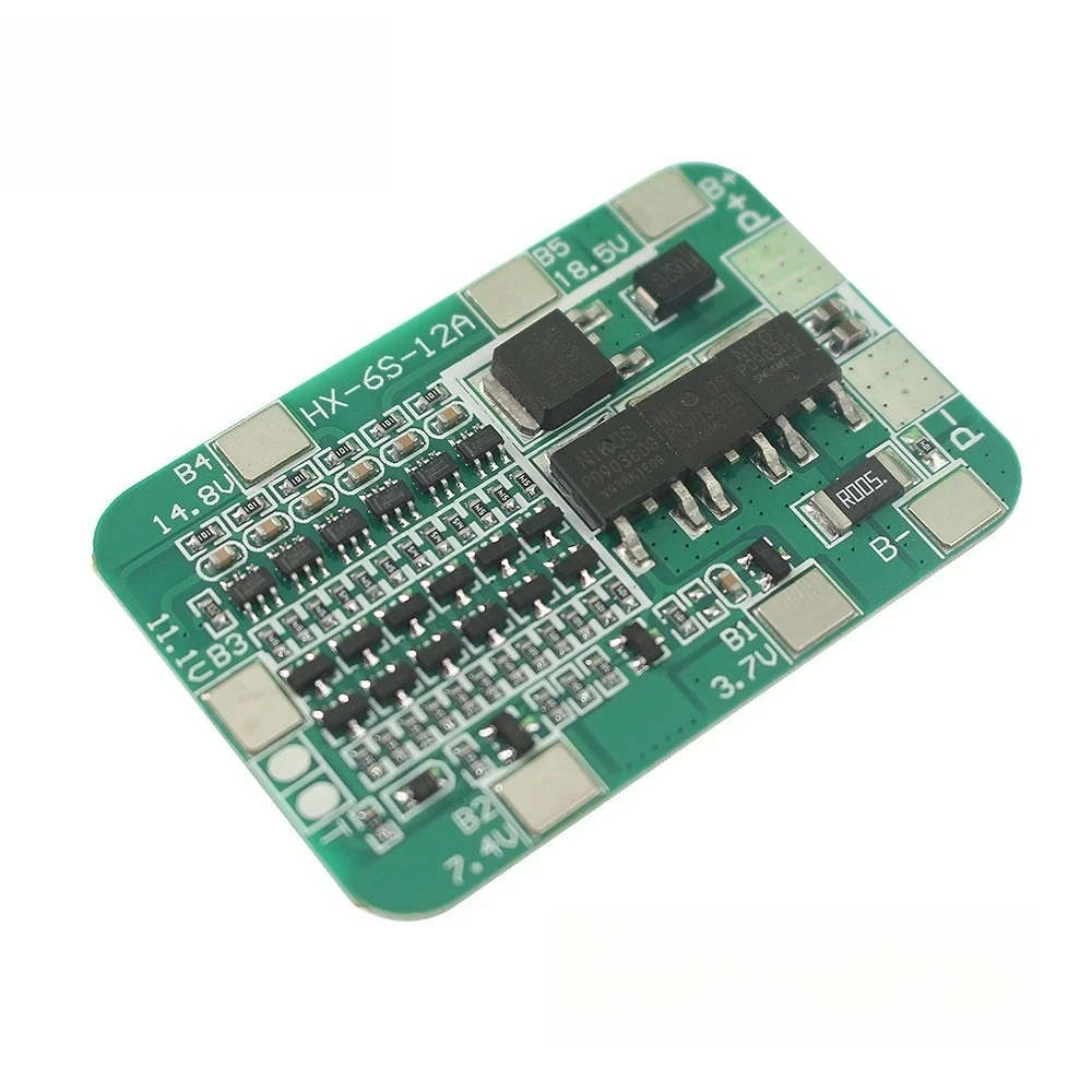 6S 15A 24V Li-ion BMS Battery Protection Board  for 6-Pack 18650 Li-ion Lithium Batteries Charging Module