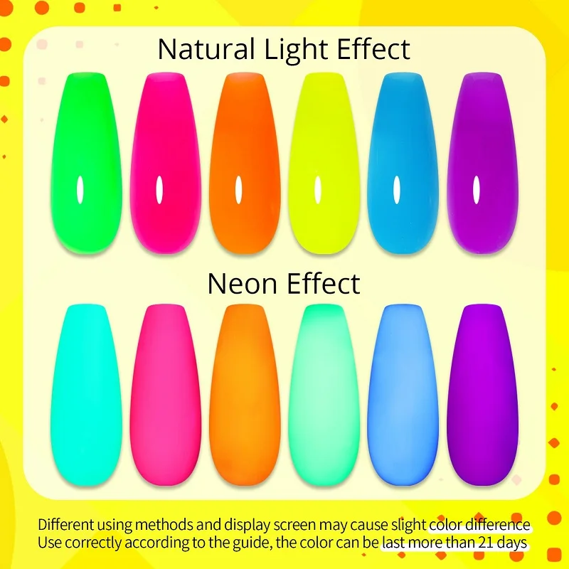 UR SUIKER 4/6 Stuks Halloween Nail Art Manicure Lichtgevende Fluorescerende Uitbreiding Nagelgel Set Neon Nail Tips Quick bouwen Kleur Gel