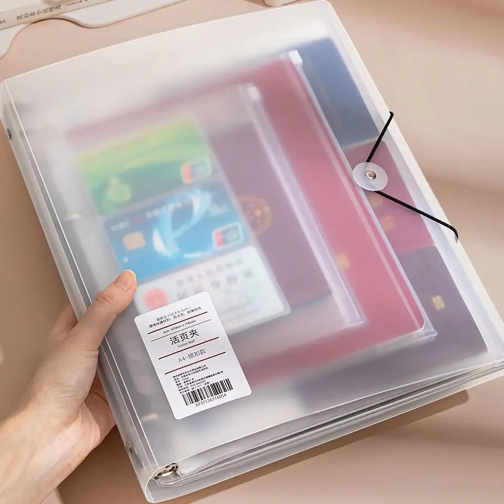 High Quality PP Storage Booklet Loose Leaf Dustproof Fil Bag A4/A5/B5 Binder Family ID Storage Bag Office