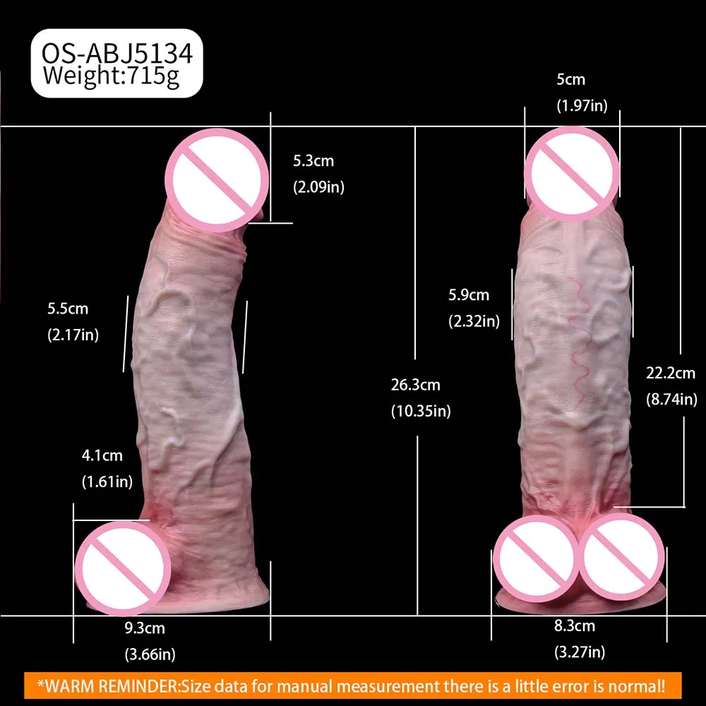 ORALSX Double-layer Silicone Dildo For Female lesbian Sex Products Big Penis With Suction Cup Adult Toys Silicone Masturbator