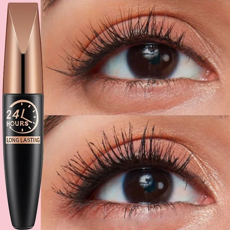 24 Hours Long-wearing Mascara 4D Silk Fiber Eyelashes Natural Curling Thick Eyelashes Waterproof Easy To Clean Mascara Makeup