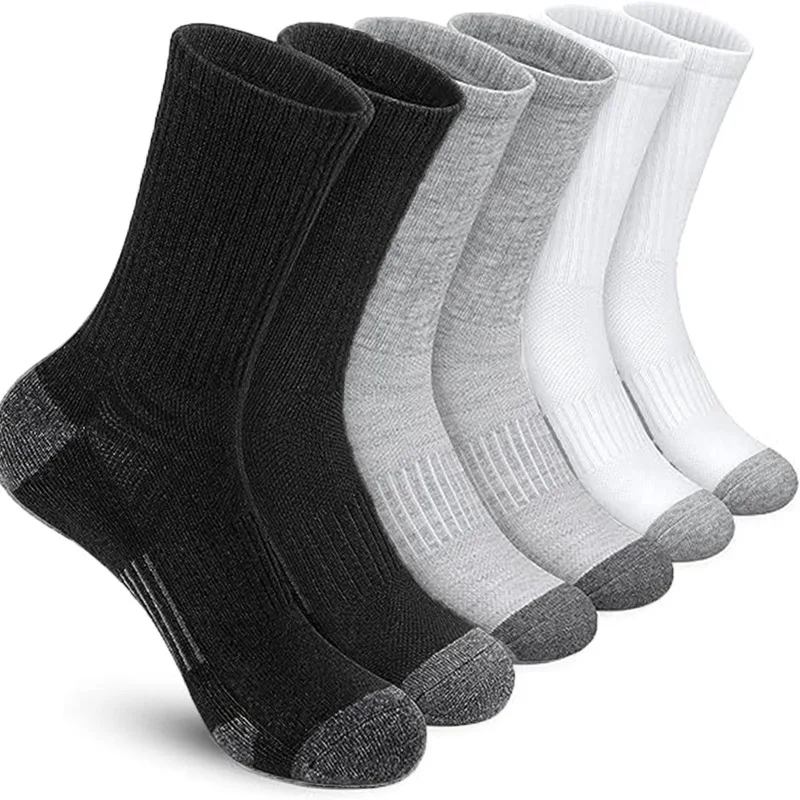 

6 Pairs Men's Outdoor Gym Socks High Quality Comfortable Soft Buffered Running Socks Breathable Large Size New Style EU39-46