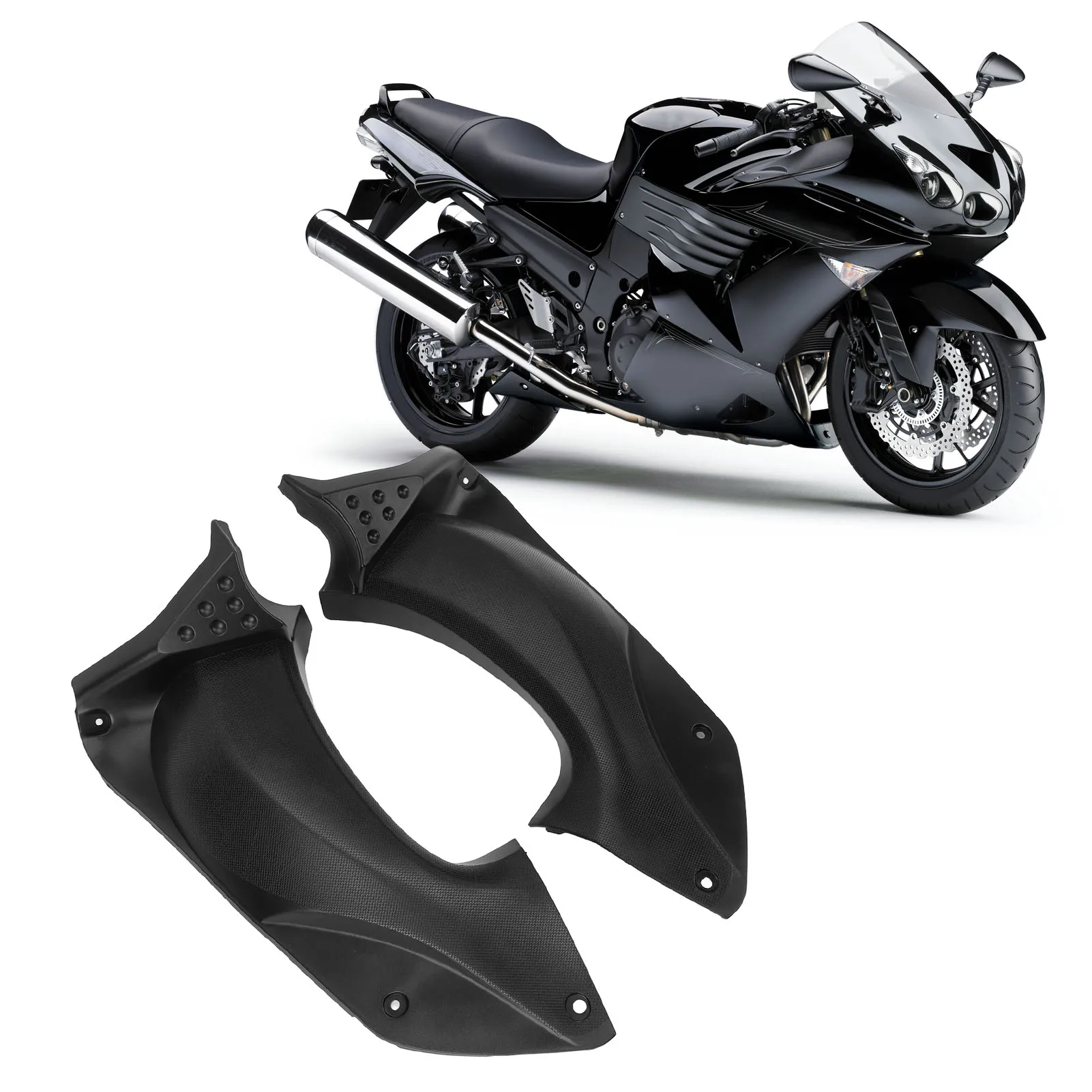 

Pair of Side Air Duct Cover Fairing Impact Resistant Infill Air Duct Cover Cowling for ZZR 1400 ZX‑14R 2006‑2011