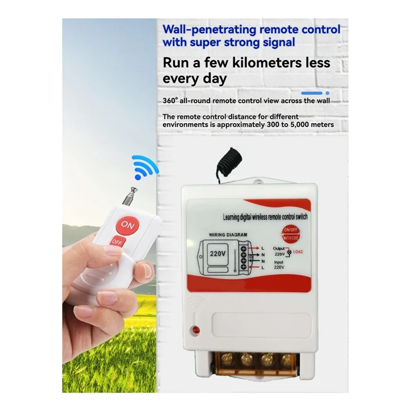 

B89B-Водяной насос высокой мощности 220 В с дистанционным управлением, диапазон 500 м, подходит для промышленного и бытового освещения двигателя