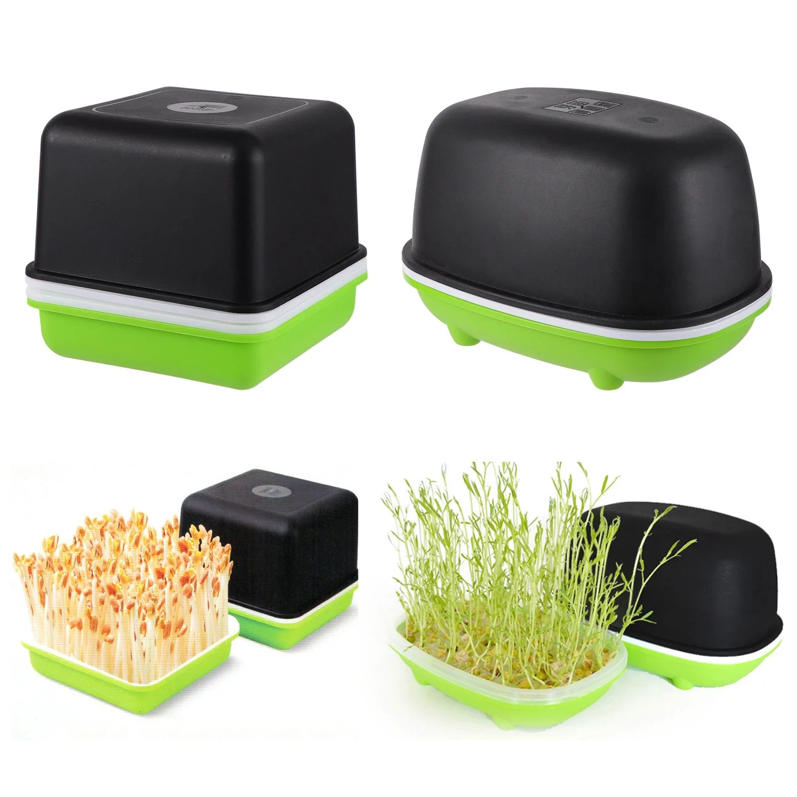 

Hydroponic Seed Sprouter Tray for Peanut, Pea, Bean, Cat Grass - Soilless Germination Planter Box