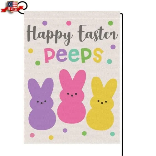 Welcome Easter Garden Flag 12X18 Inch Vertical Double Sided Happy Easter Peeps S YYZ