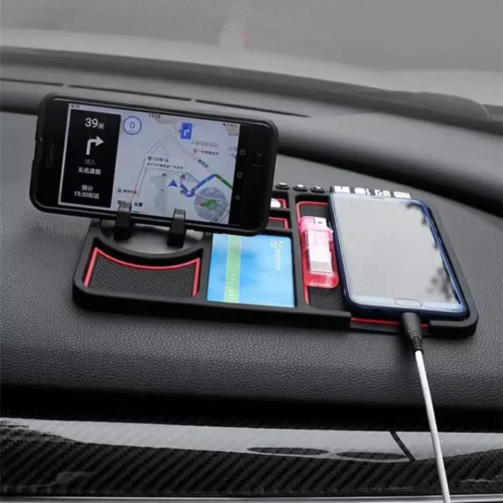 Car Anti-slip Mat Multifunctional Car Dashboard Mat Non-slip Rotatable Phone Holder Universal Suv Truck Vehicle Organizer Car