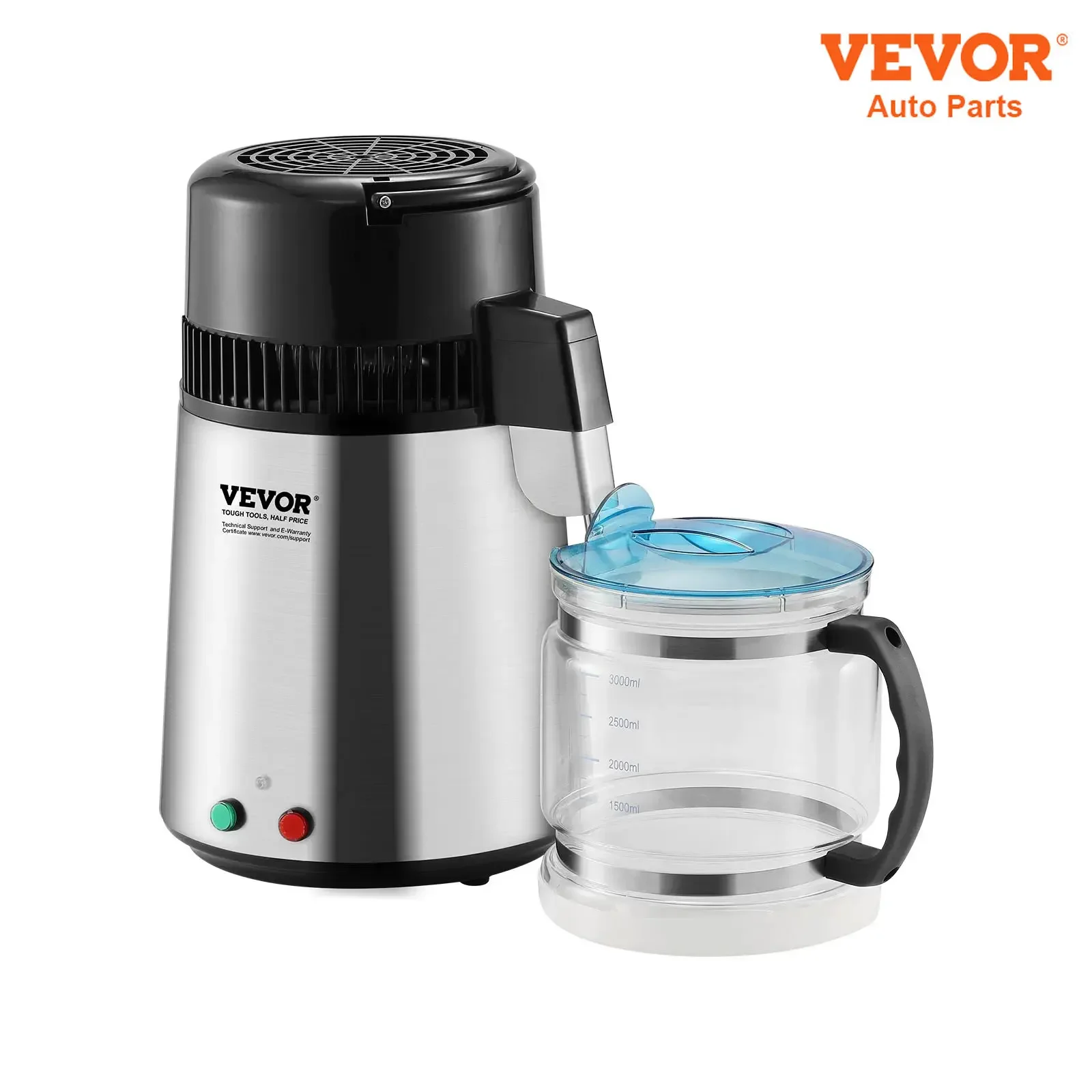 VEVOR Water Distiller Pure Water Purifier Filter For Home Countertop4L 1.05 Gallon 750W Stainless Steel Interior Distiller