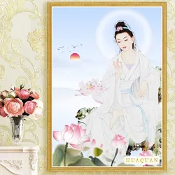 DIY Cross stitch kit cotton thread full embroidery Buddhism Avalokitesvara Bodhisattva Guanyin Handmade crafts Gift Stitchwork