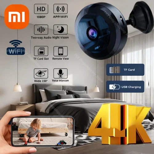 Xiaomi A11 Mini cámara de seguridad inalámbrica 4K HD Wifi monitoreo con batería recargable detección de movimiento y visión nocturna 2025