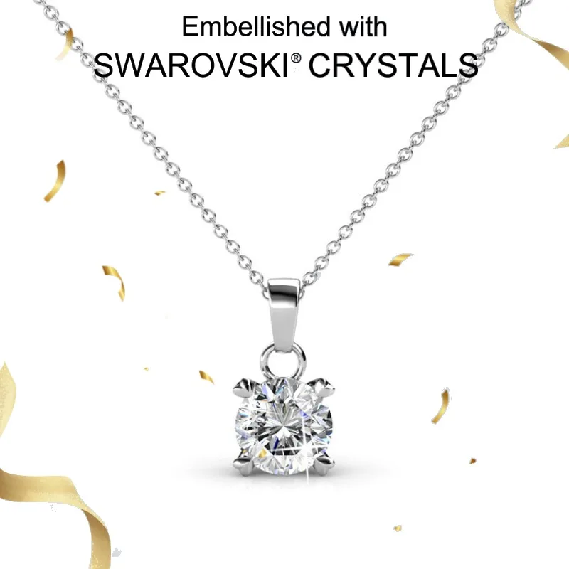 

Daisini 925 Sterling Silver Lady Sparkling Pendant Necklace Embellished with Swarovski Crystals for Women Wedding Jewelry