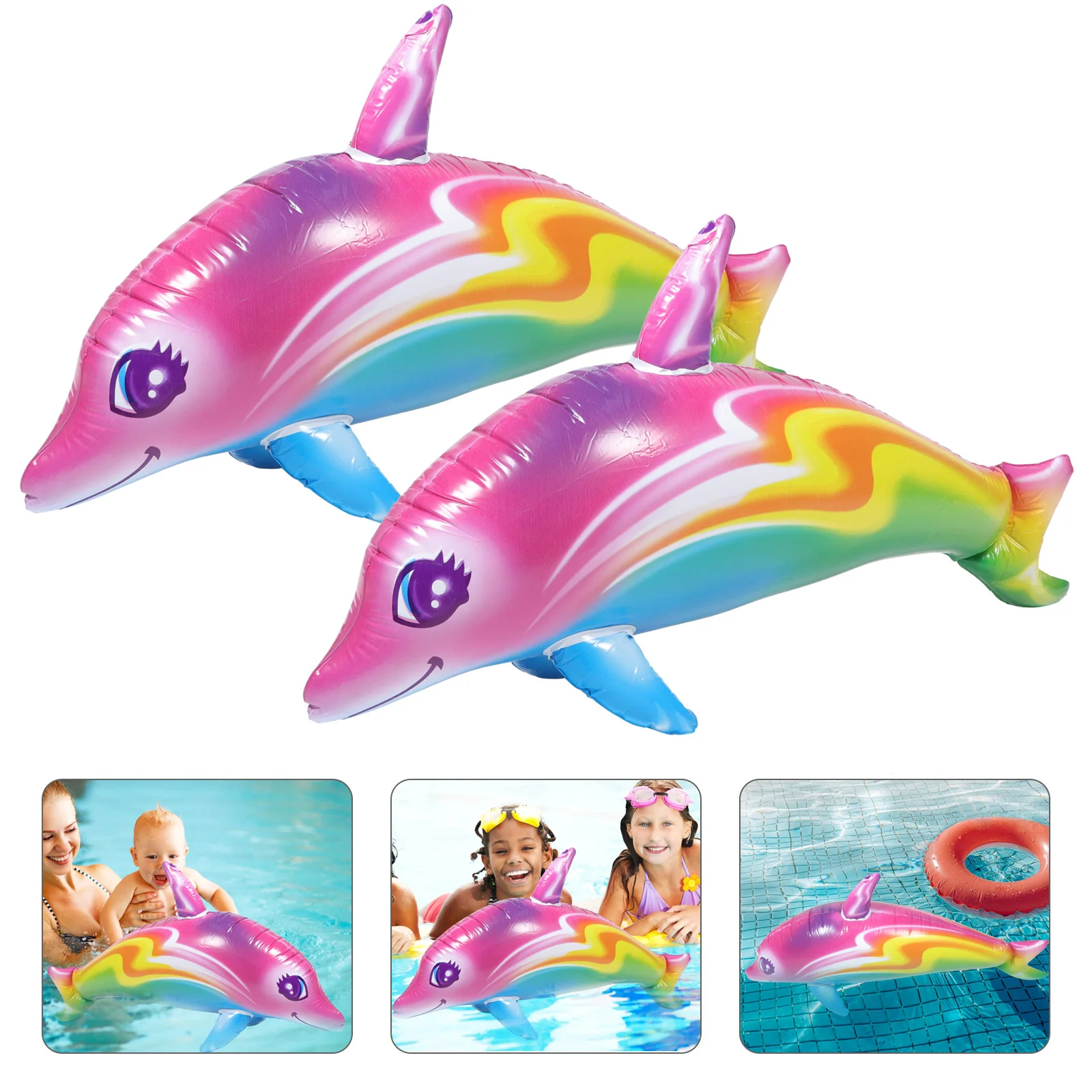 

2 Pcs Sea Creature Balloon Decor Inflatable Dolphin Toy Mermaid Toys Aluminum Foil Child Kids